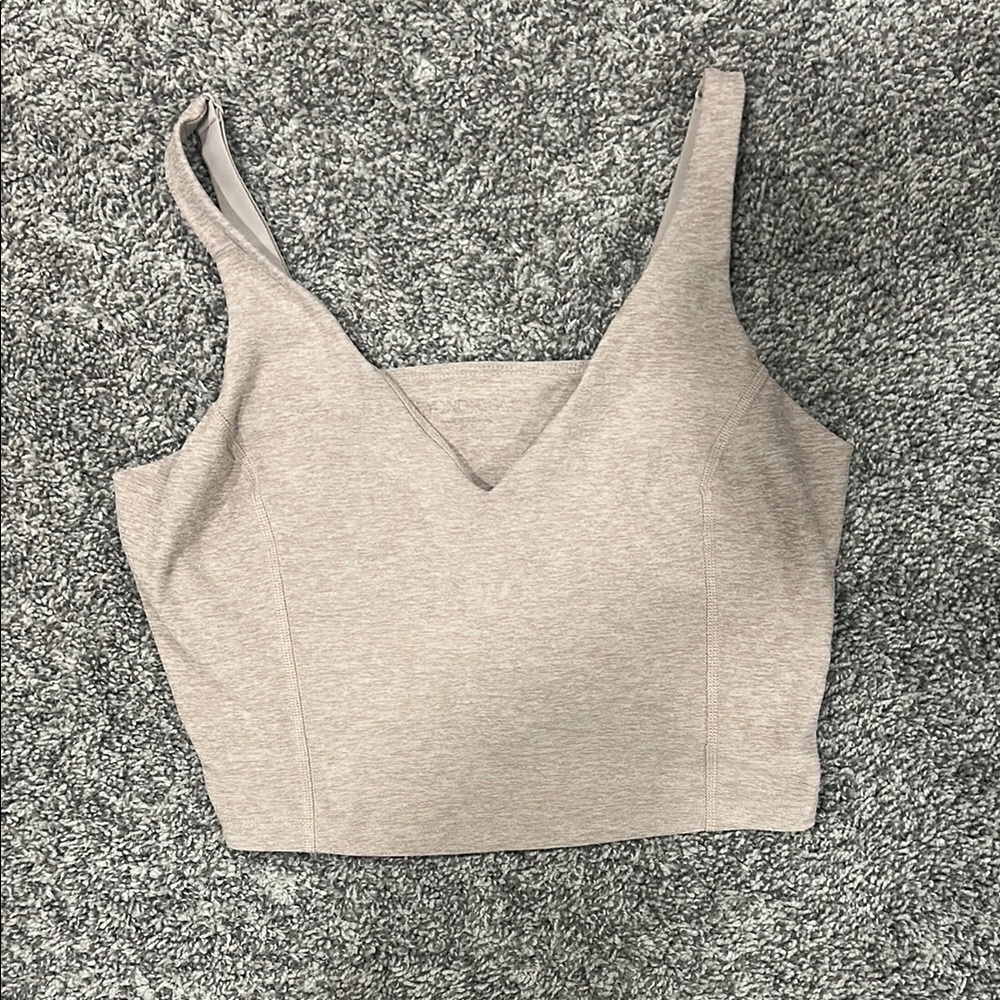 Tan beyond yoga space dye long line adjustable top